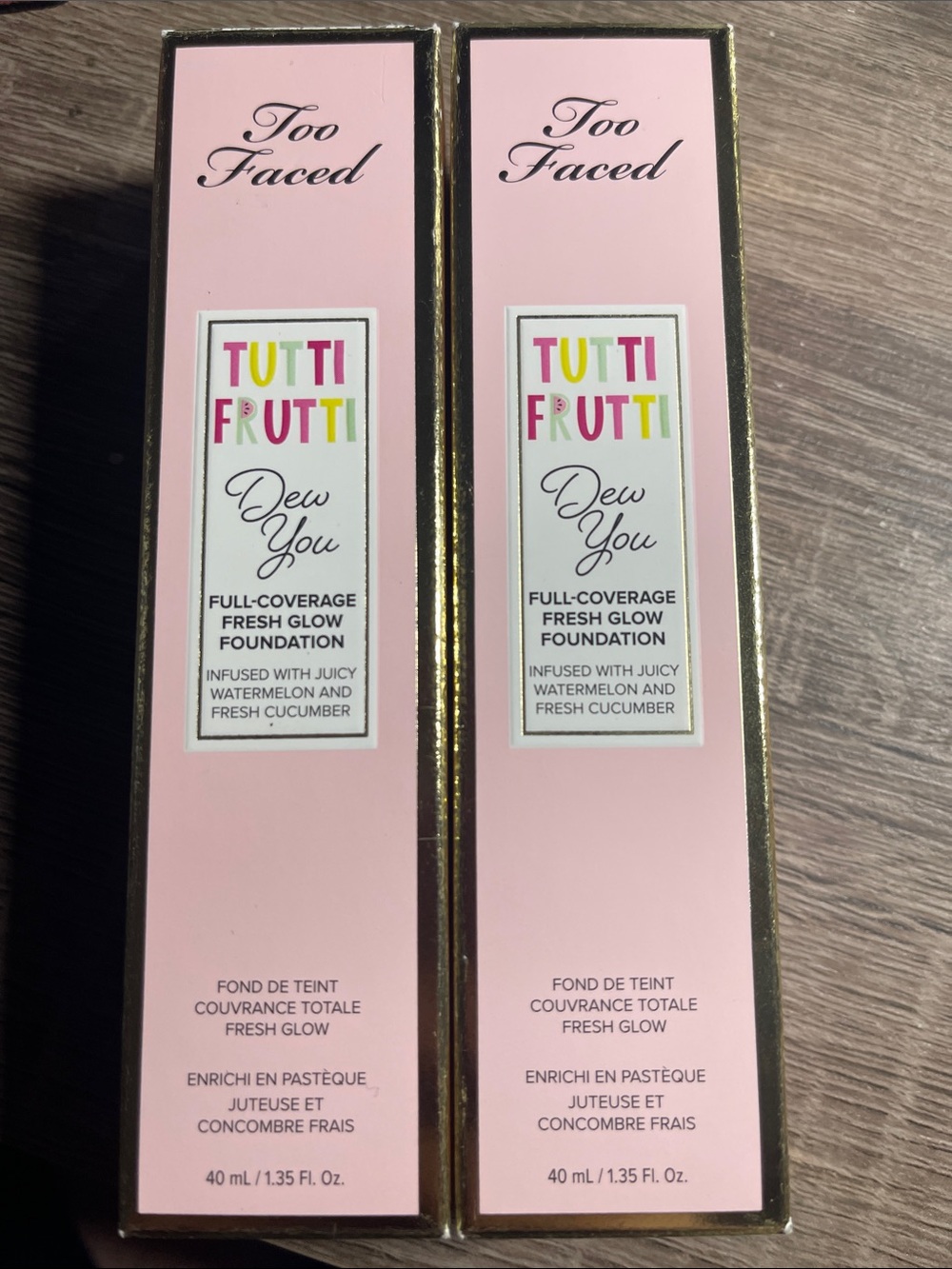 Lot 2- Too Faced Tutti Frutti Dew You Foundation - Golden Beige